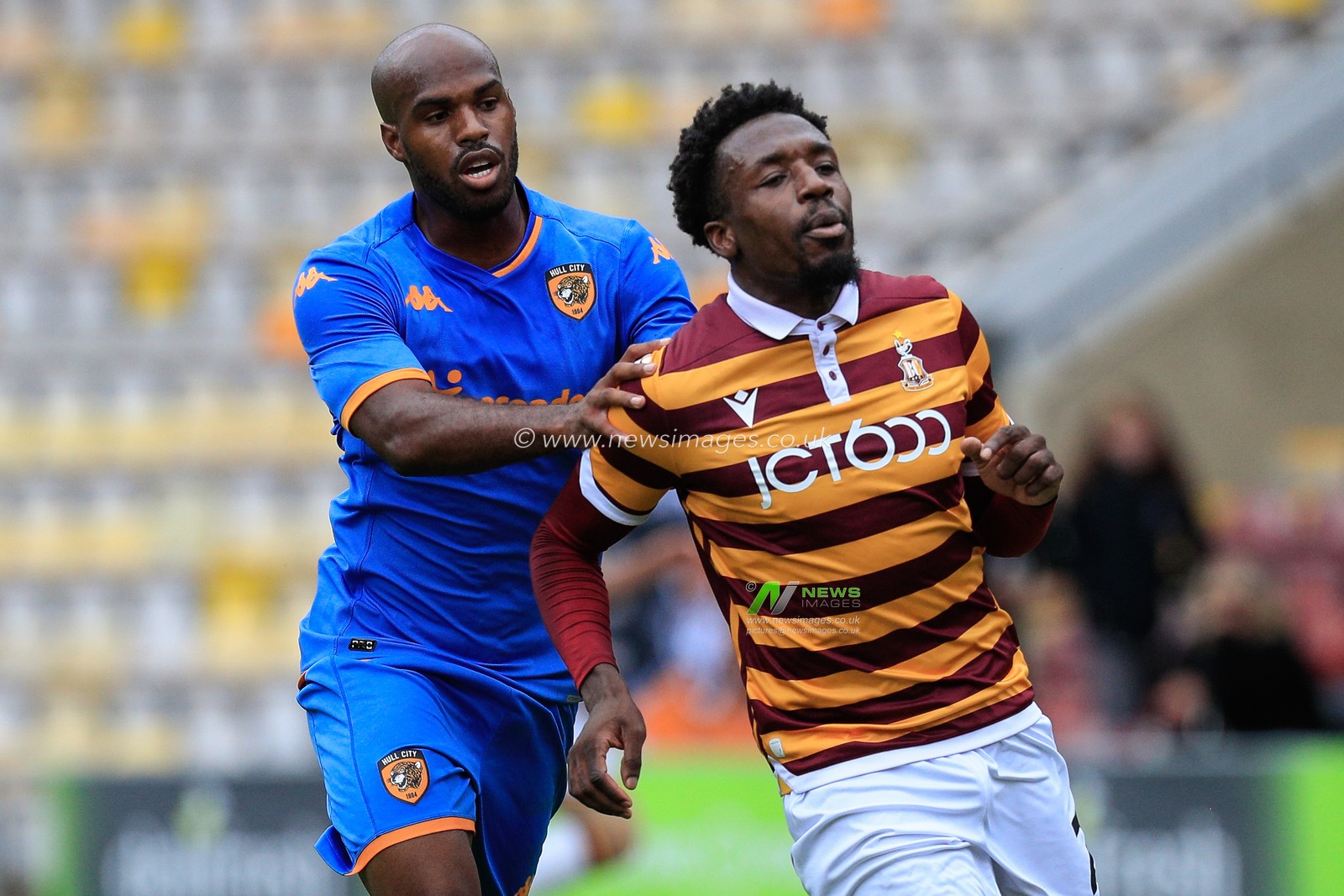 Ã“scar EstupiÃ±Ã¡n #19 of Hull City in action during the Pre-season friendly match Bradford City vs Hull City at University of Bradford Stadium, Bradford, United Kingdom, 22nd July 2023

(Photo by James Heaton/News Images)