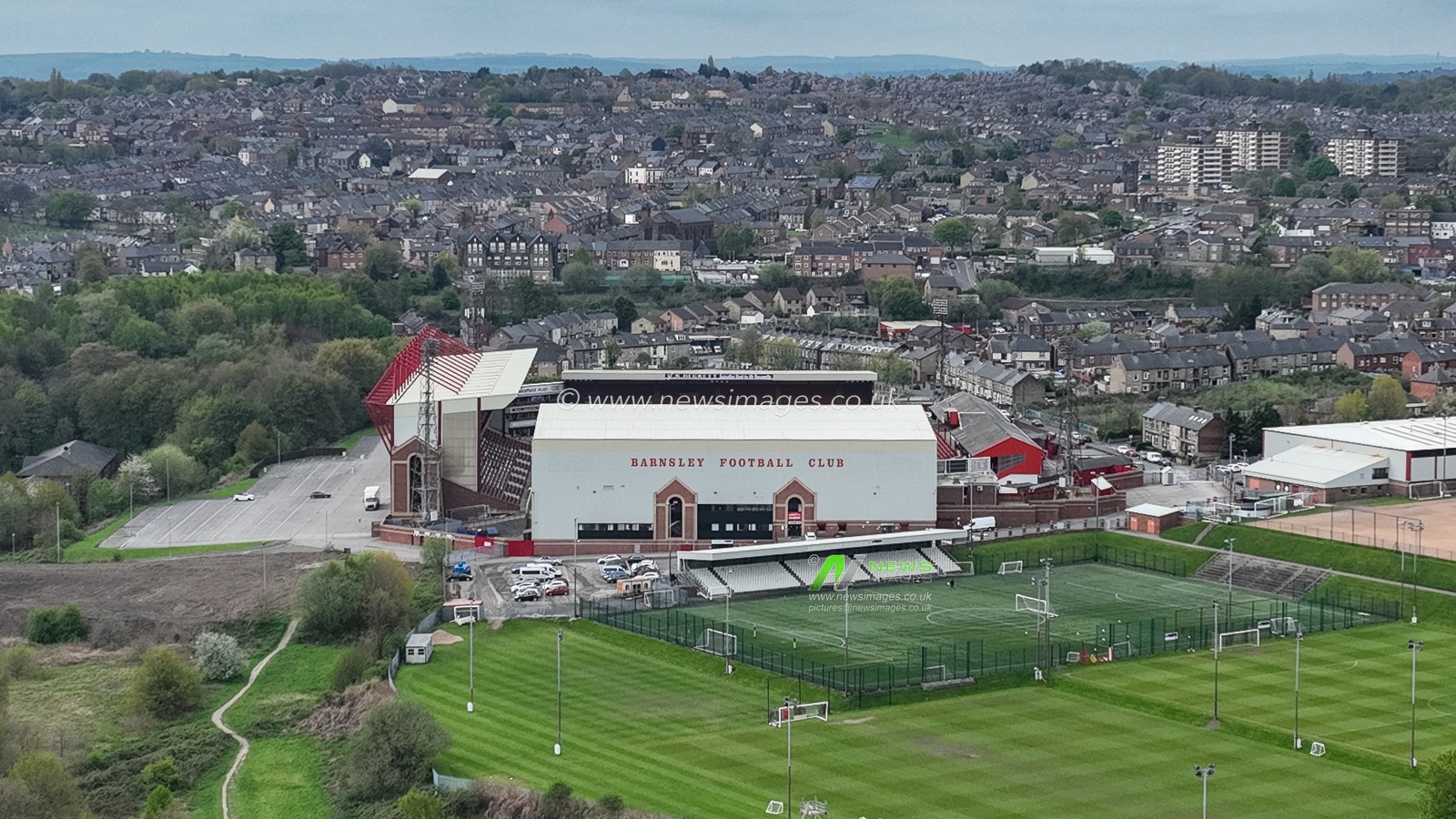 An aerial view of Oakwell ahead of this evenings Sky Bet Championship fixture, Barnsley v Blackpool.