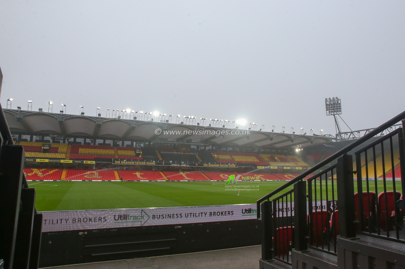 General view inside of Vicarage Road, home of Watford ahead of the Sky Bet Championship match Watford vs Hull City at Vicarage Road, Watford, United Kingdom, 11th December 2022

(Photo by Gareth Evans/News Images)
