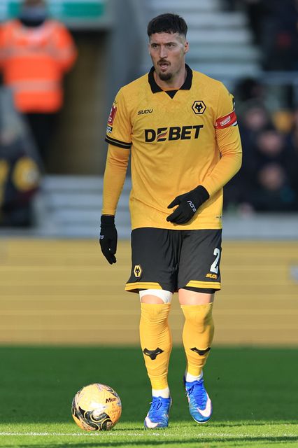 Matt Doherty of Wolverhampton Wanderers with the ball during the Emirates FA Cup Third Round match Wolverhampton Wanderers vs Shrewsbury Town at Molineux, Wolverhampton, United Kingdom, 10th January 2026

(Photo by Euan Manning/News Images)