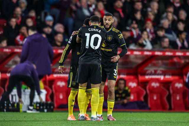 Amad Diallo of Manchester United celebrates his goal to make it 2-2 during the Premier League match Nottingham Forest vs Manchester United at City Ground, Nottingham, United Kingdom, 1st November 2025

(Photo by Alfie Cosgrove/News Images)

*** GER AUT SUI OUT ***
