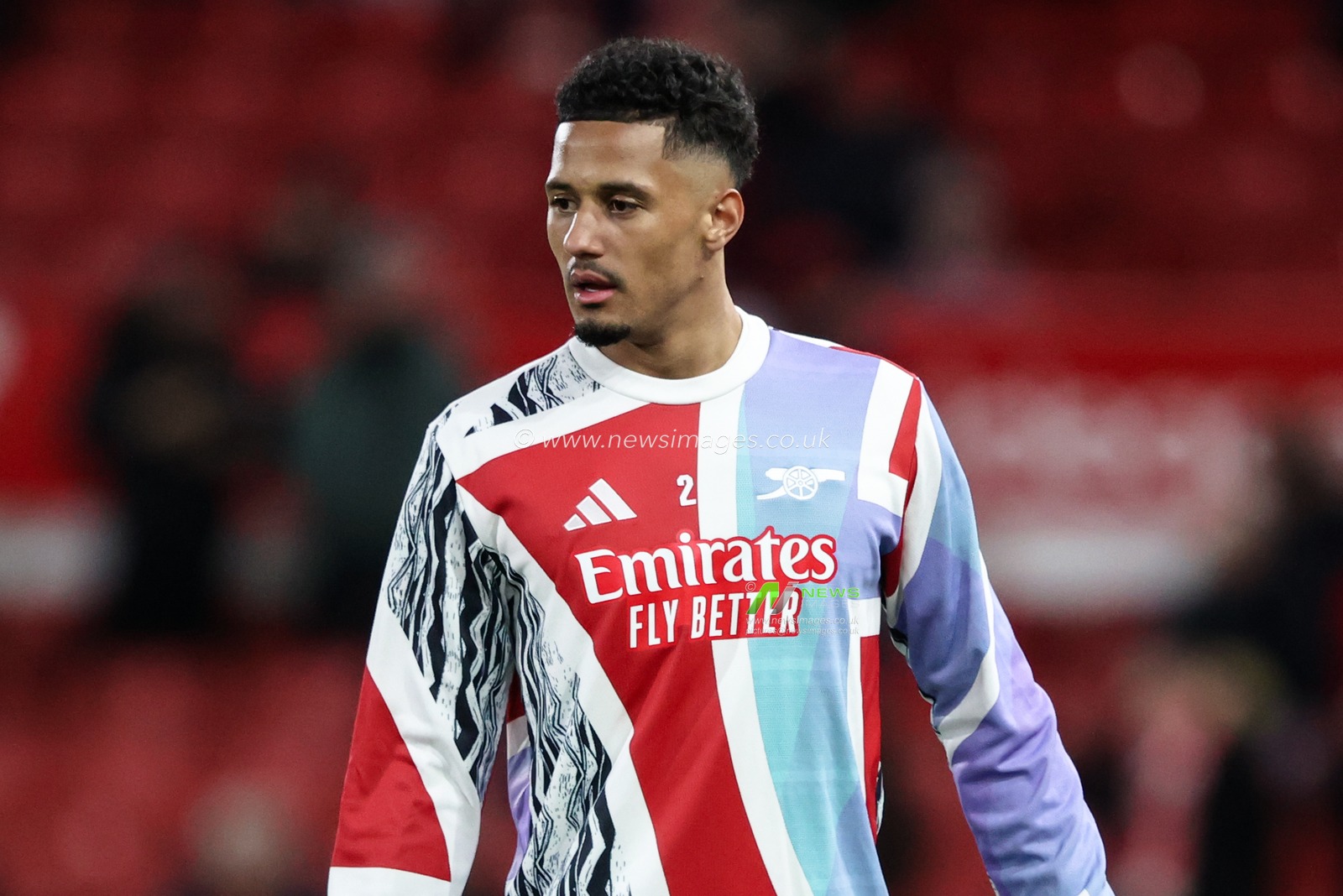 William Saliba of Arsenal in the pregame warmup session during the Premier League match Nottingham Forest vs Arsenal at City Ground, Nottingham, United Kingdom, 26th February 2025

(Photo by Alfie Cosgrove/News Images)