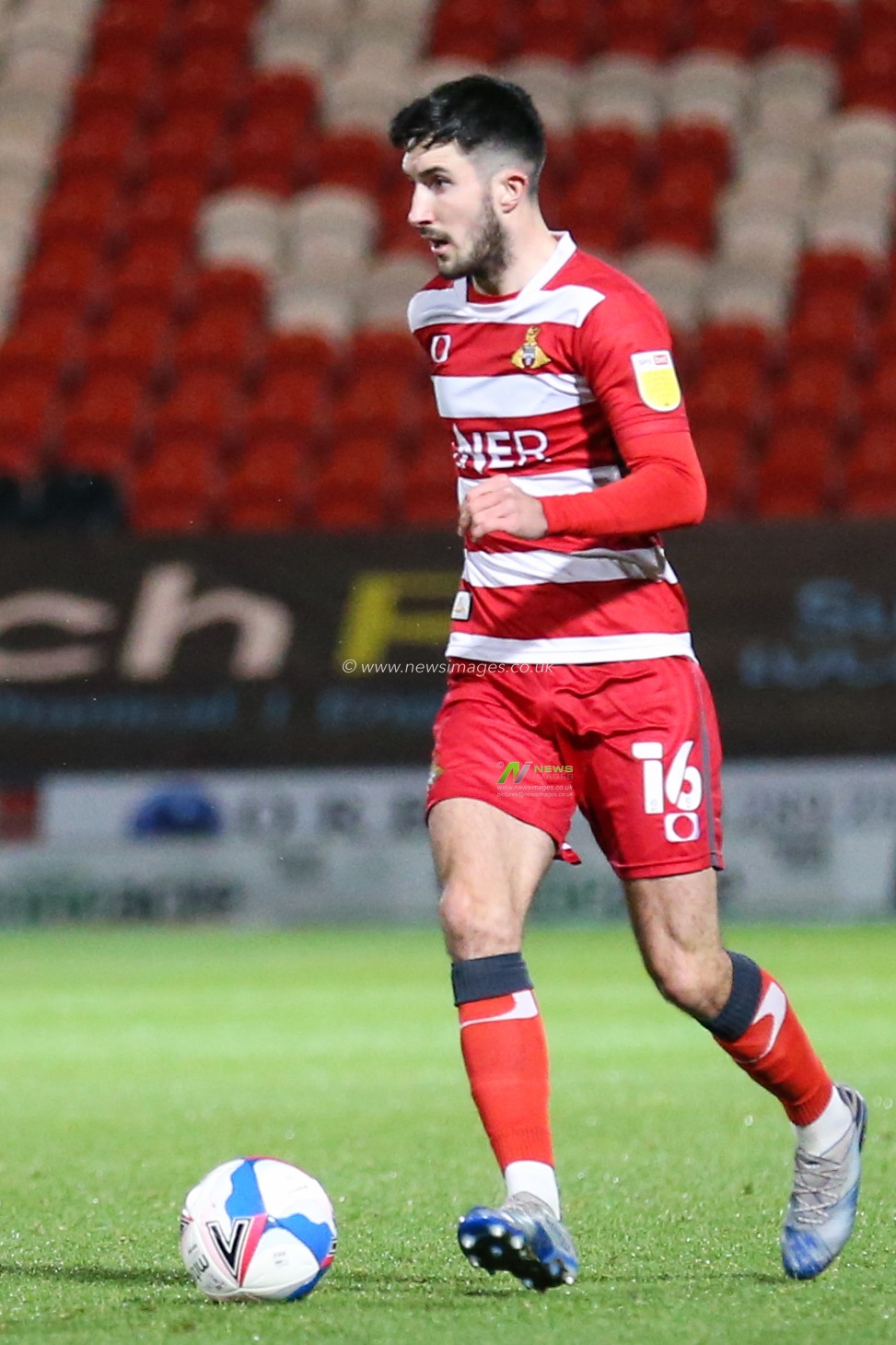 Danny Amos #16 of Doncaster Rovers during the game