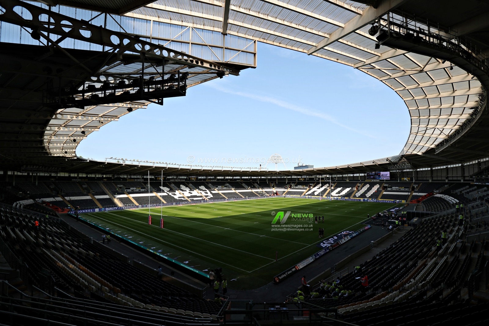 A general view of the MKM Stadium before the Betfred Super League Round 14 Hull FC vs Castleford Tigers at MKM Stadium, Hull, United Kingdom, 13th June 2025

(Photo by Sam Eaden/News Images)
