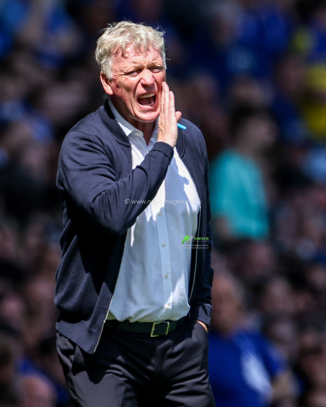 David Moyes manager of Everton shouting during the Premier League match Everton vs Southampton at Goodison Park, Liverpool, United Kingdom, 18th May 2025

(Photo by Mark Cosgrove/News Images)