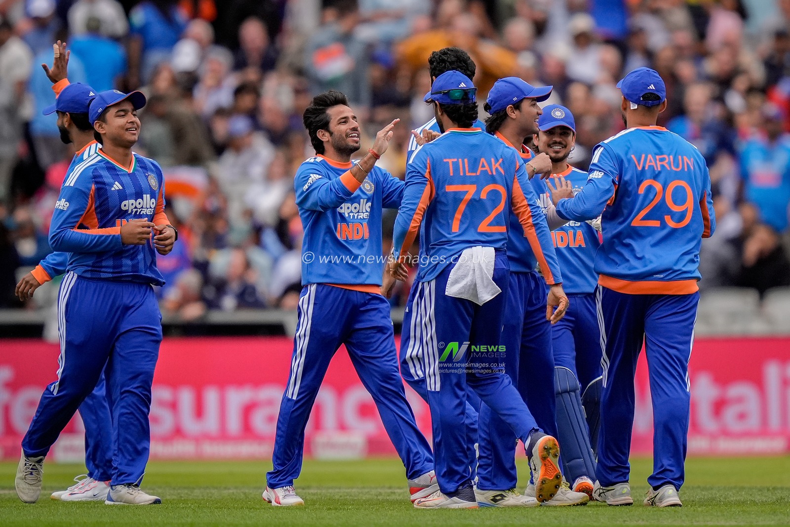 Ishan Kishan of India celebrates the wicket of Jos Buttler of England who clips the ball to mid wicket and is caught off the bowling of Arshdeep Singh of India during the Second Vitality T20 International match England vs India at Old Trafford, Manchester, United Kingdom on 04 July 2026

(Photo by Maynard Manyowa/News Images)
