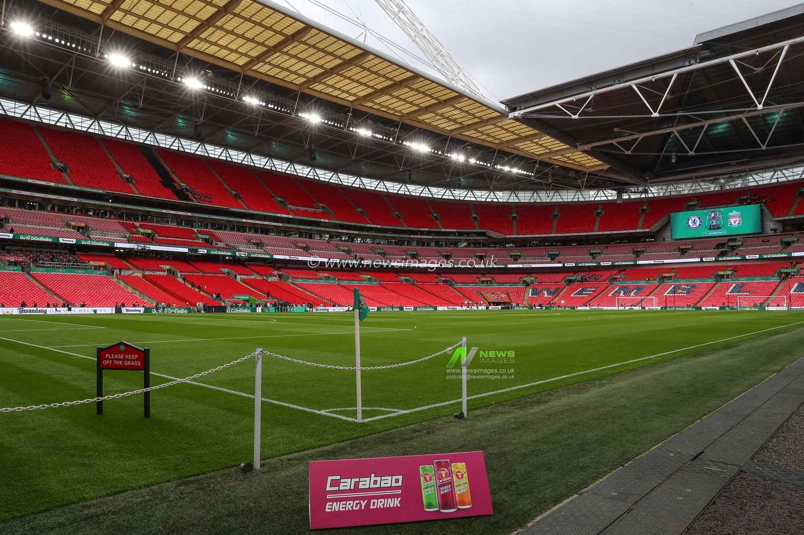 A general view of the national stadium Wembley during the Carabao Cup Final match Chelsea vs Liverpool at Wembley Stadium, London, United Kingdom, 25th February 2024

(Photo by Gareth Evans/News Images)