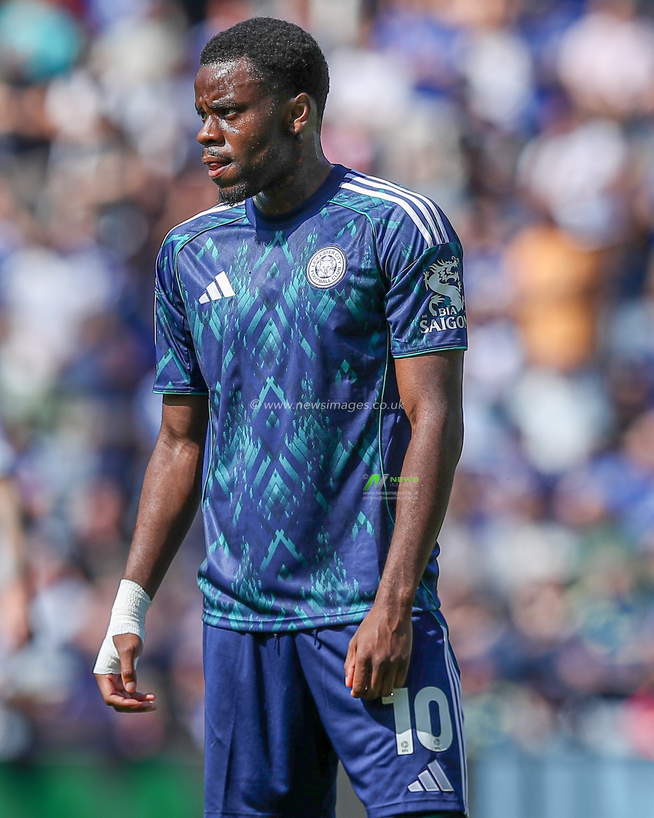 Stephy Mavididi of Leicester City during the Sky Bet Championship match Preston North End vs Leicester City at Deepdale, Preston, United Kingdom, 16th August 2025

(Photo by Jorge Horsted/News Images)