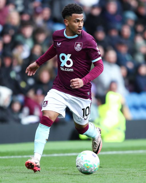 Marcus Edwards of Burnley dribbles ball forward during the Premier League match Burnley vs Brighton & Hove Albion at Turf Moor, Burnley, United Kingdom on 11 April 2026

(Photo by Jorge Horsted/News Images)