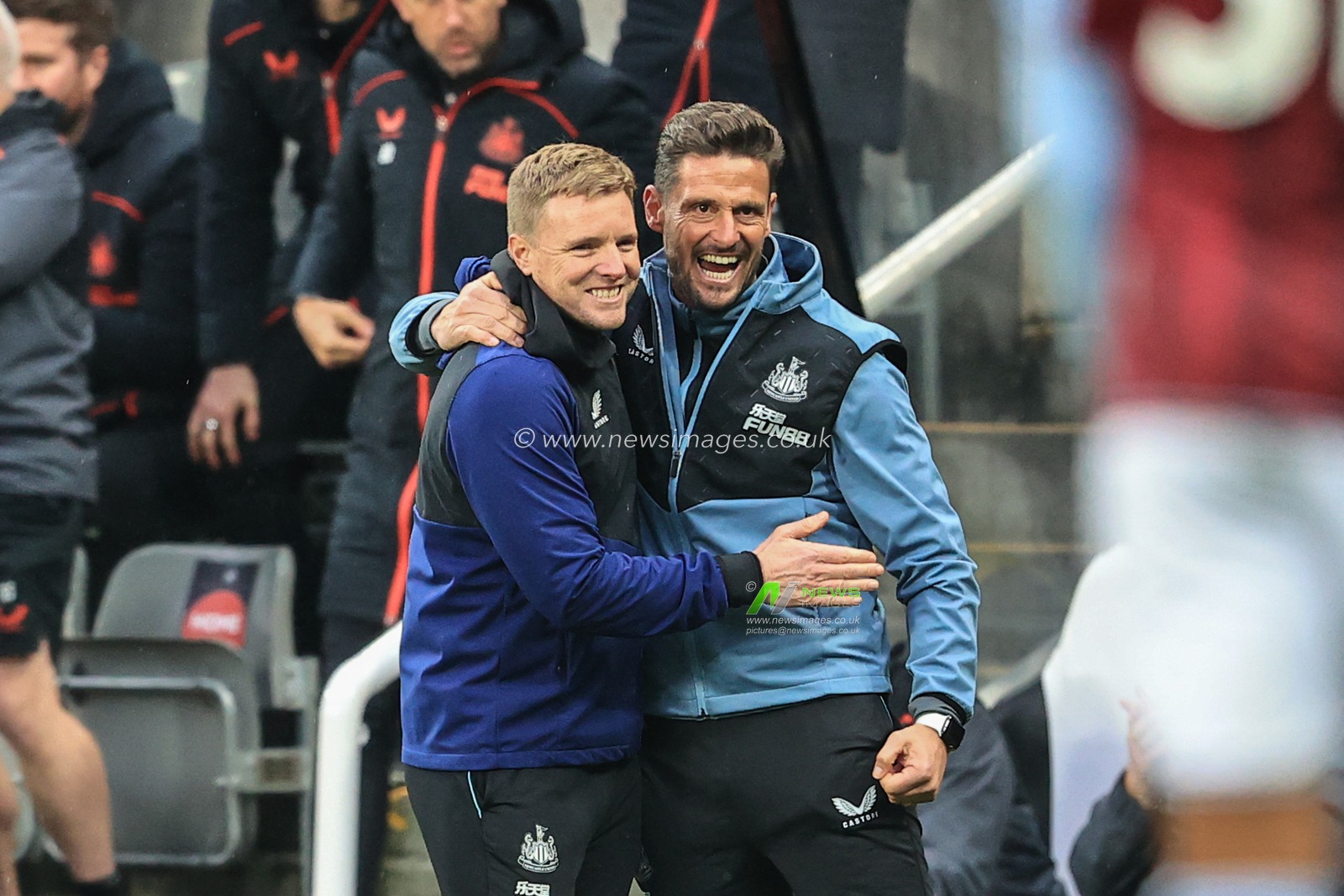 Eddie Howe manager of Newcastle United celebrates the 1-0 win over Aston Villa