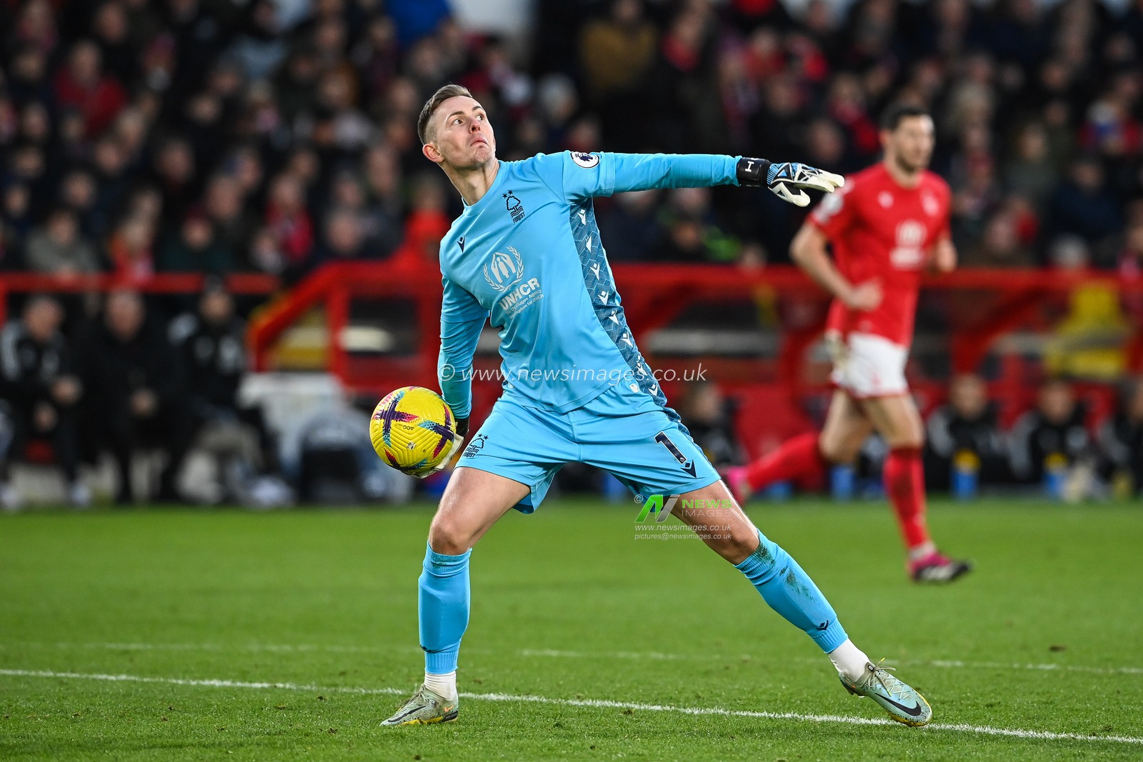 Dean Henderson #1 of Nottingham Forest in action during the Premier League match Nottingham Forest vs Leicester City at City Ground, Nottingham, United Kingdom, 14th January 2023

(Photo by Craig Thomas/News Images)