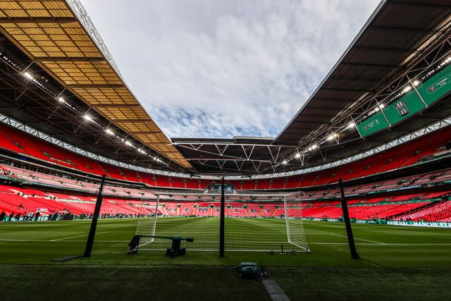 A general view of Wembley Stadium ahead of the Carabao Cup Final match Arsenal vs Manchester City at Emirates, London, United Kingdom on 22 March 2026

(Photo by Alfie Cosgrove/News Images)