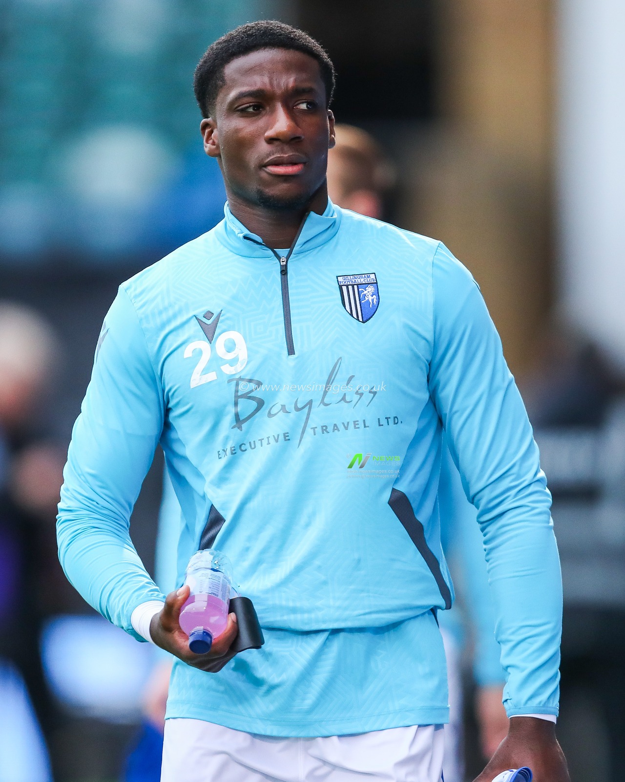 Joseph Gbode of Gillingham looks on prior to the Emirates FA Cup First Round match Gillingham vs Blackpool at MEMS Priestfield Stadium, Gillingham, United Kingdom, 2nd November 2024

(Photo by Izzy Poles/News Images)