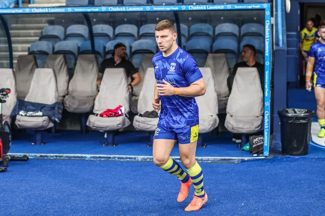 George Williams of Warrington Wolves in the pregame warmup session during the Betfred Super League Round 23 match Huddersfield Giants vs Warrington Wolves at Accu Stadium, Huddersfield, United Kingdom, 24th August 2025

(Photo by Alfie Cosgrove/News Images)