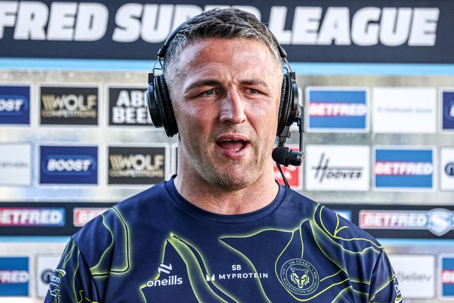 Sam Burgess manager of Warrington speaks to Sky Sports Rugby League after the game during the Betfred Super League round 12 match Warrington Wolves vs Bradford Bulls at The Halliwell Jones Stadium, Warrington, United Kingdom on 24 May 2026

(Photo by Alfie Cosgrove/News Images)