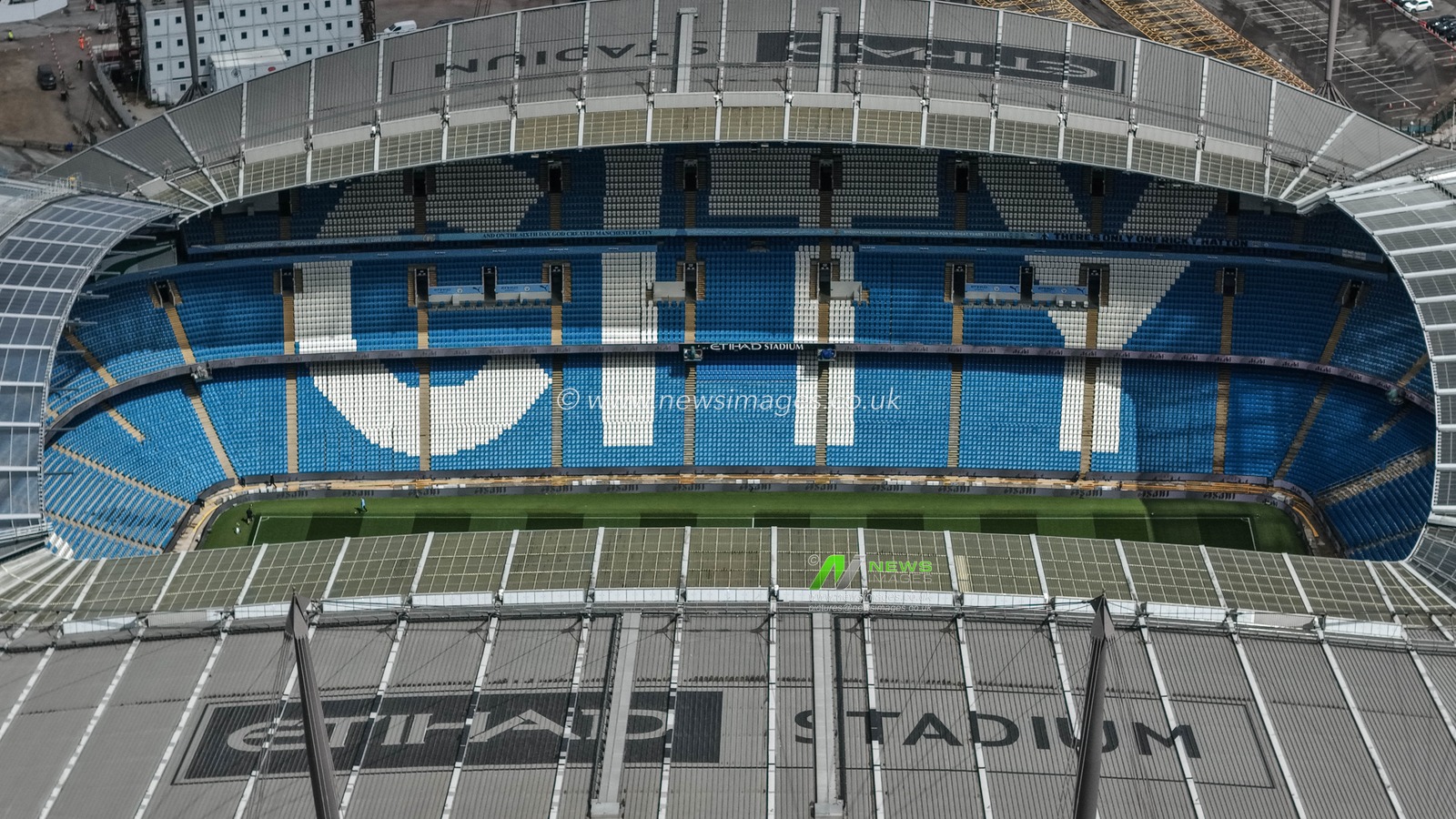An aerial view of The Etihad Stadium during the Premier League match Manchester City vs Crystal Palace at Etihad Stadium, Manchester, United Kingdom on 13 May 2026

(Photo by Mark Cosgrove/News Images)