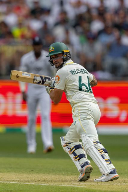 Jake Weatherald of Australia plays a cut shot during the NRMA Insurance Ashes First Test Day 2 Australia vs England at Optus Stadium, Perth, Australia, 22nd November 2025

(Photo by Santanu Banik/News Images)

*** GER AUT SUI OUT ***