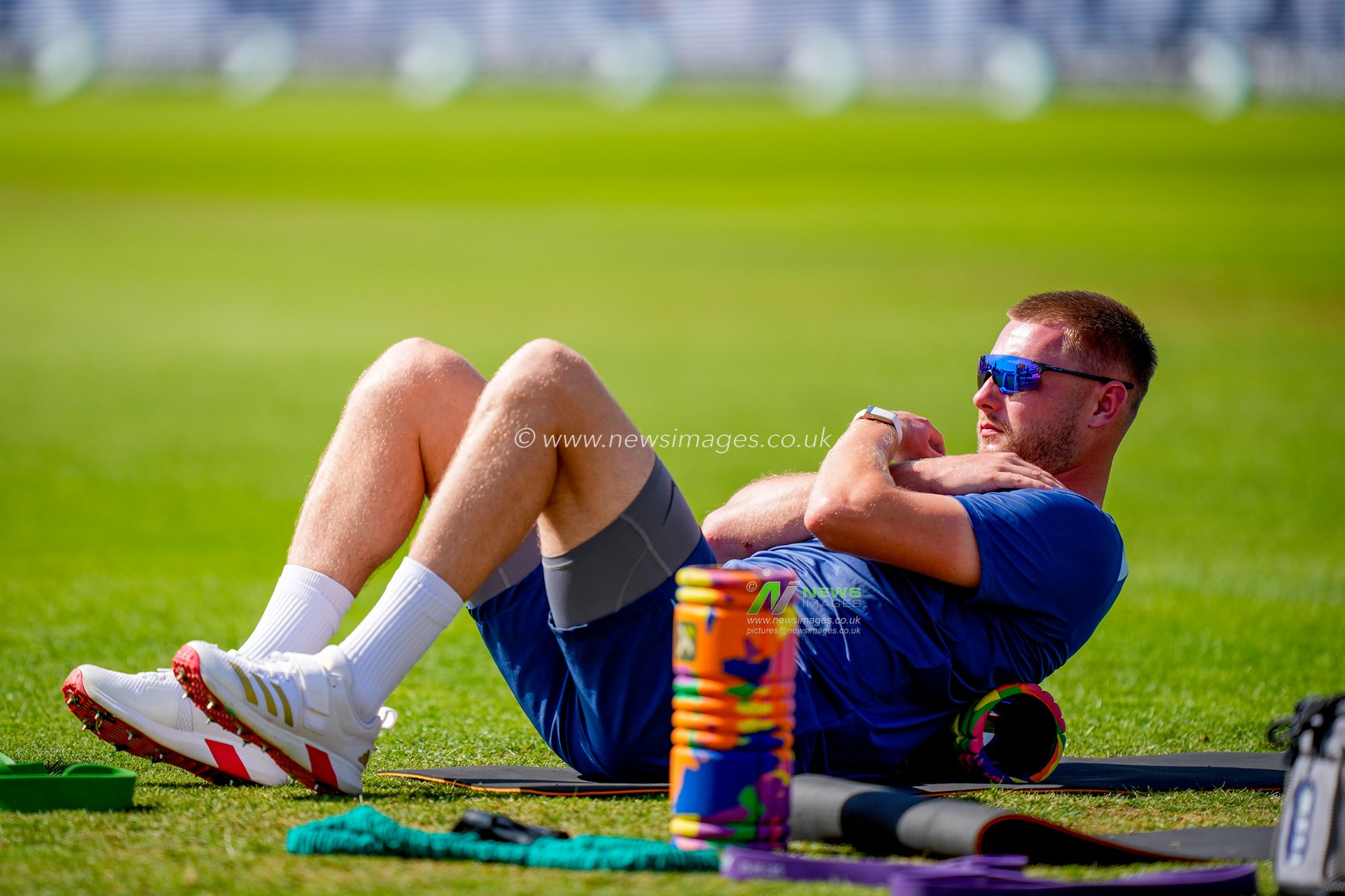Gus Atkinso of England in the pre-game warm up during the 3rd Rothesay Test Match Day 1 match England vs New Zealand at Trent Bridge, Nottingham, United Kingdom on 25 June 2026

(Photo by Maynard Manyowa/News Images)