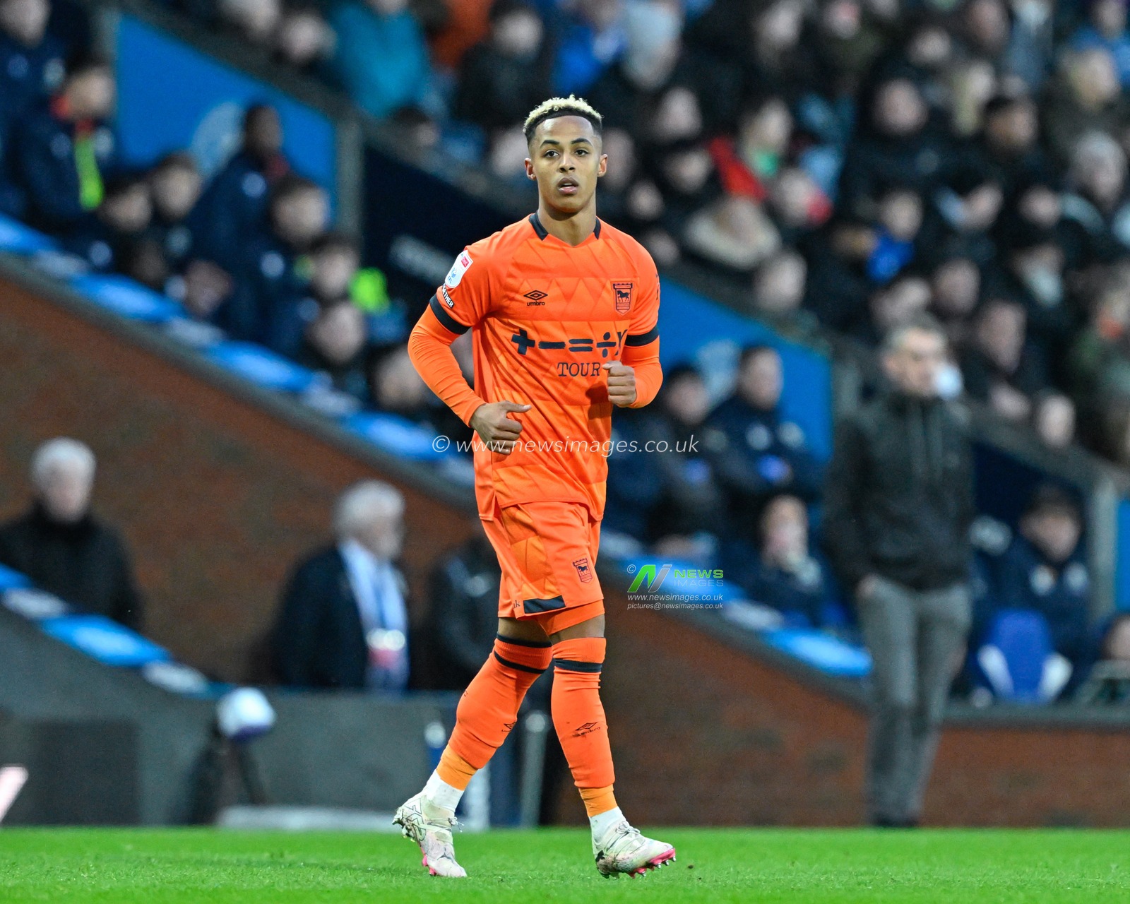 Omari Hutchinson  of Ipswich Town, during the Sky Bet Championship match Blackburn Rovers vs Ipswich Town at Ewood Park, Blackburn, United Kingdom, 29th March 2024

(Photo by Cody Froggatt/News Images)
