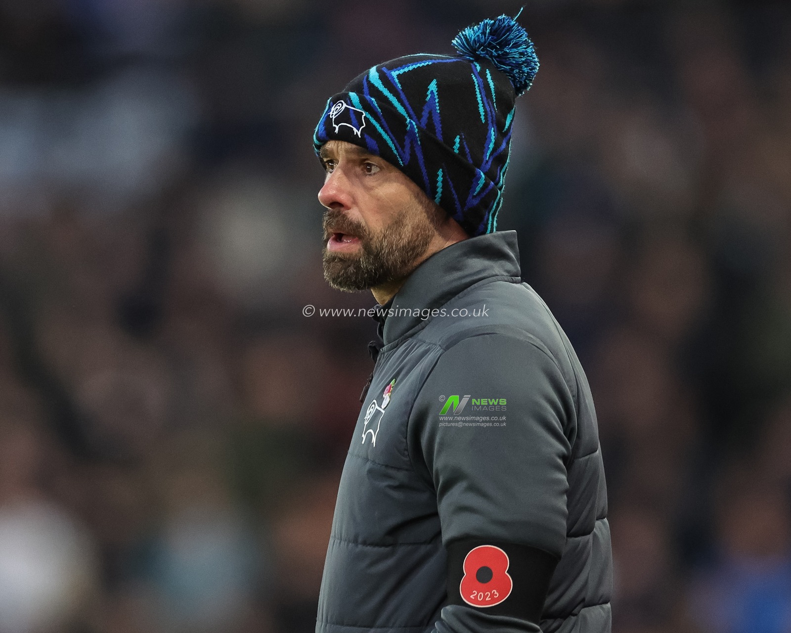 Paul Warne manager of Derby County looks on during the Sky Bet League 1 match Derby County vs Barnsley at Pride Park Stadium, Derby, United Kingdom, 11th November 2023

(Photo by Mark Cosgrove/News Images)