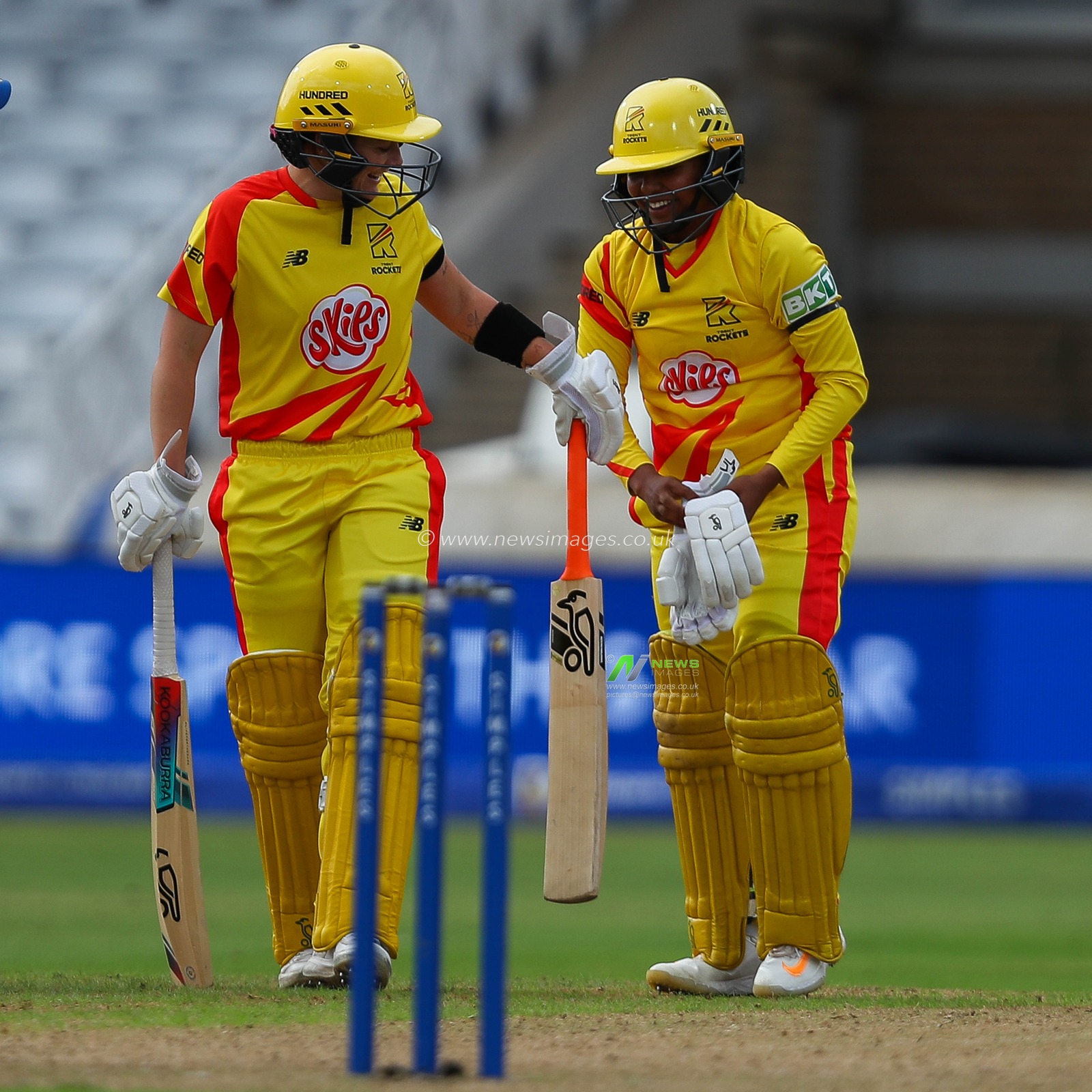 Alana King of Trent Rockets trips and is is out, stumped on the last ball during the The Hundred match Trent Rockets Women vs London Spirit Women at Trent Bridge, Nottingham, United Kingdom, 7th August 2024

(Photo by Izzy Poles/News Images)
