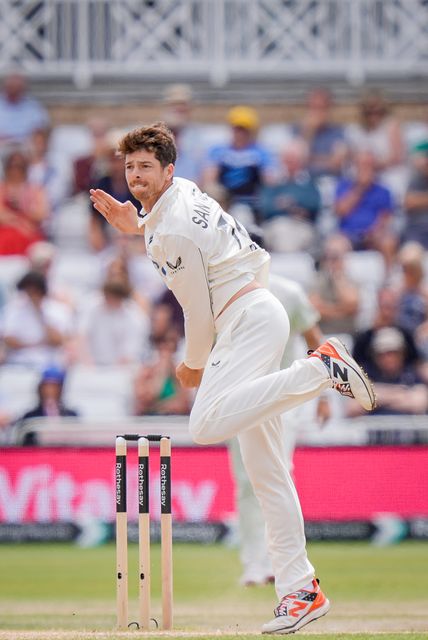 Mitchell Santner of New Zealand delivers the ball during the 3rd Rothesay Test Match Day 5 match England vs New Zealand at Trent Bridge, Nottingham, United Kingdom on 29 June 2026

(Photo by Maynard Manyowa/News Images)