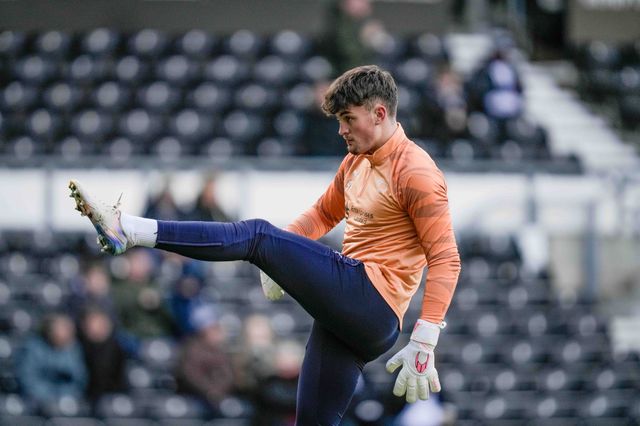 Derby County goalkeeper Harley Price in the pregame warmup session  during the Sky Bet Championship match Derby County vs Swansea City at Pride Park Stadium, Derby, United Kingdom on 14 February 2026

(Photo by Maynard Manyowa/News Images)