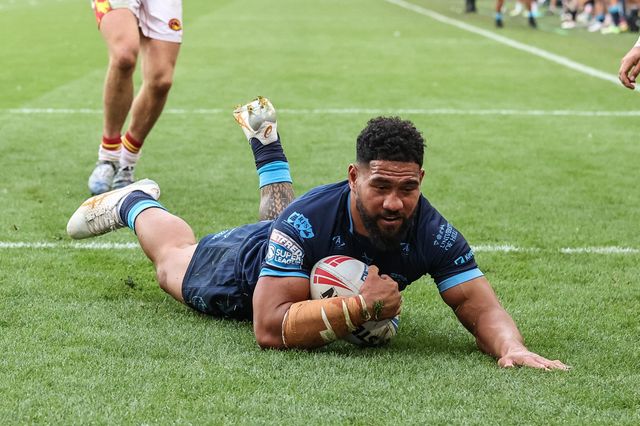 Kelepi Tanginoa of Hull KR goes over for a try during the Magic Weekend match Catalans Dragons vs Hull KR at Elland Road, Leeds, United Kingdom, 18th August 2024

(Photo by Mark Cosgrove/News Images)