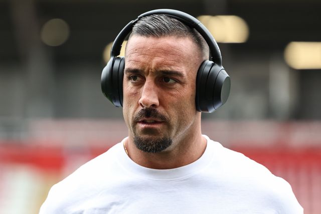 Paul Vaughan of Warrington Wolves arrives during the Betfred Super League Round 20 Leigh Leopards vs Warrington Wolves at Leigh Sports Village, Leigh, United Kingdom, 1st August 2025

(Photo by Mark Cosgrove/News Images)