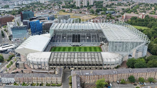 An aerial view of St Jamesâ€™ Park during the Pre-season friendly match Newcastle United vs Espanyol at St. James's Park, Newcastle, United Kingdom, 8th August 2025

(Photo by Mark Cosgrove/News Images)
