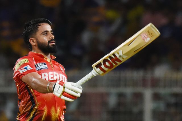 Punjab Kings' Prabhsimran Singh after out reacts during the Indian Premier League cricket match between Kolkata Knight Riders and Punjab Kings at Eden Gardens in Kolkata in Kolkata , India, Saturday, April 26, 2025. Photo by Debajyoti Chakraborty.(Photo: Debajyoti Chakraborty/News Images)