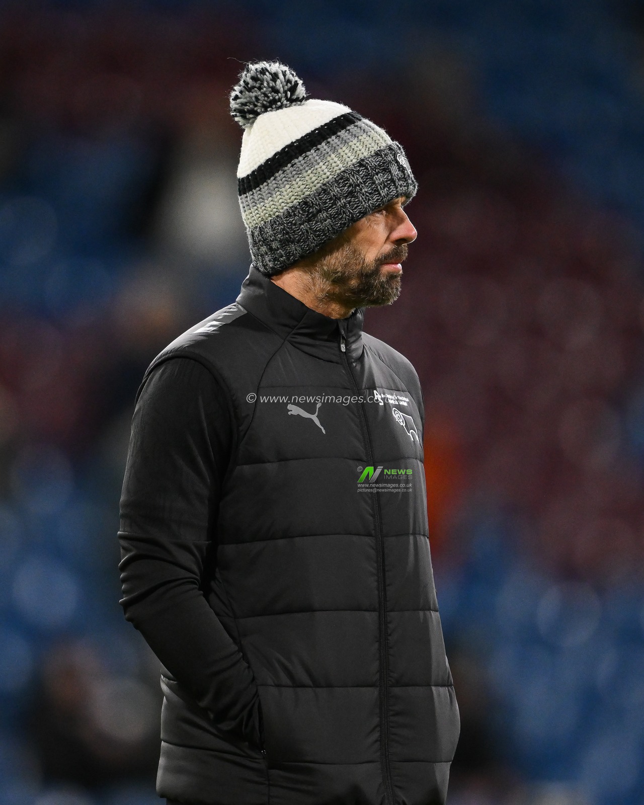 Paul Warne Manager of Derby County during the pre-game warmup ahead of the Sky Bet Championship match Burnley vs Derby County at Turf Moor, Burnley, United Kingdom, 10th December 2024

(Photo by Craig Thomas/News Images)
