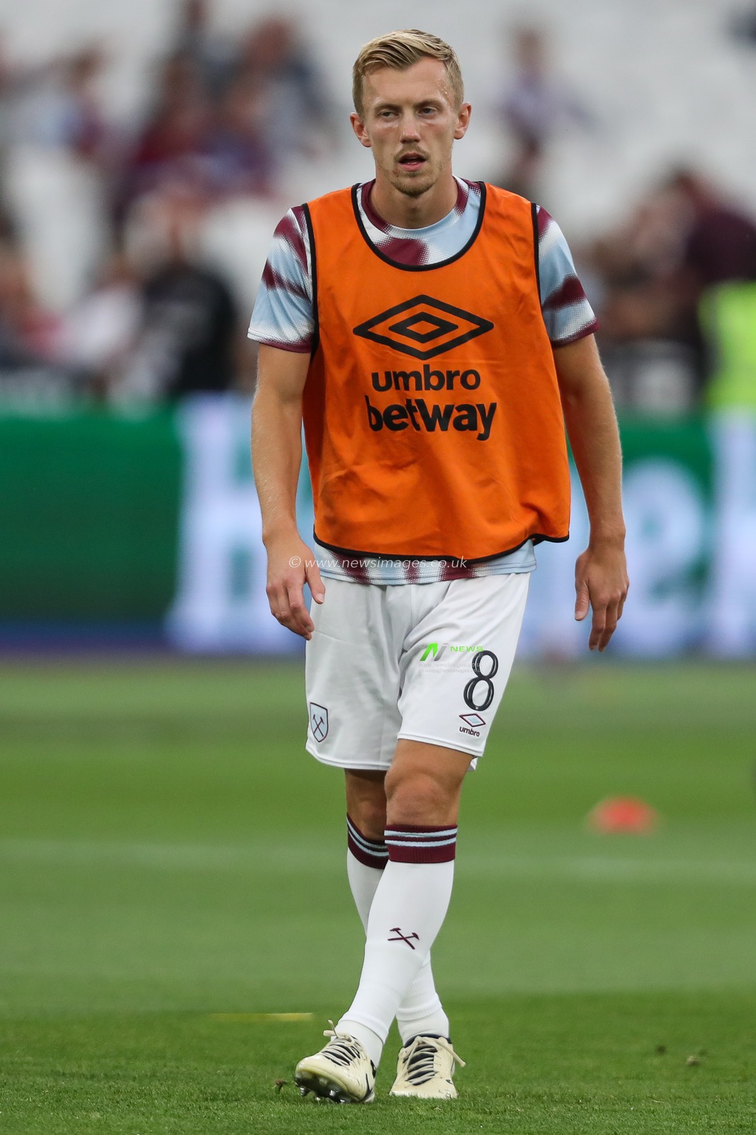 James Ward-Prowse of West Ham United during the pre-game warmup ahead of the Carabao Cup match West Ham United vs Bournemouth at London Stadium, London, United Kingdom, 28th August 2024

(Photo by Izzy Poles/News Images)