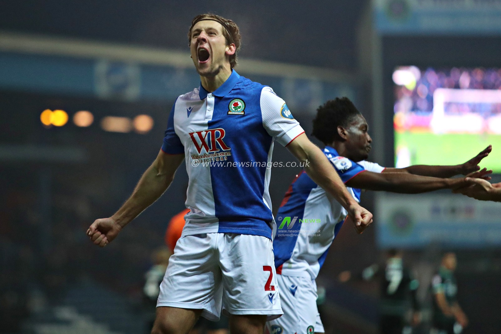 Callum Brittain of Blackburn Rovers celebrates his goal during the Sky Bet Championship match Blackburn Rovers vs Portsmouth at Ewood Park, Blackburn, United Kingdom, 15th January 2025

(Photo by Sam Eaden/News Images)