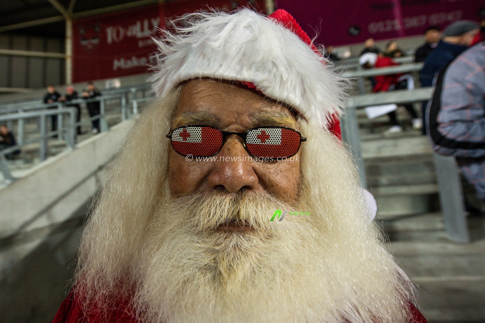 Tonga Santa arrives ahead of the Rugby League World Cup 2021 match Tonga vs Wales at Totally Wicked Stadium, St Helens, United Kingdom, 24th October 2022

(Photo by Craig Thomas/News Images)