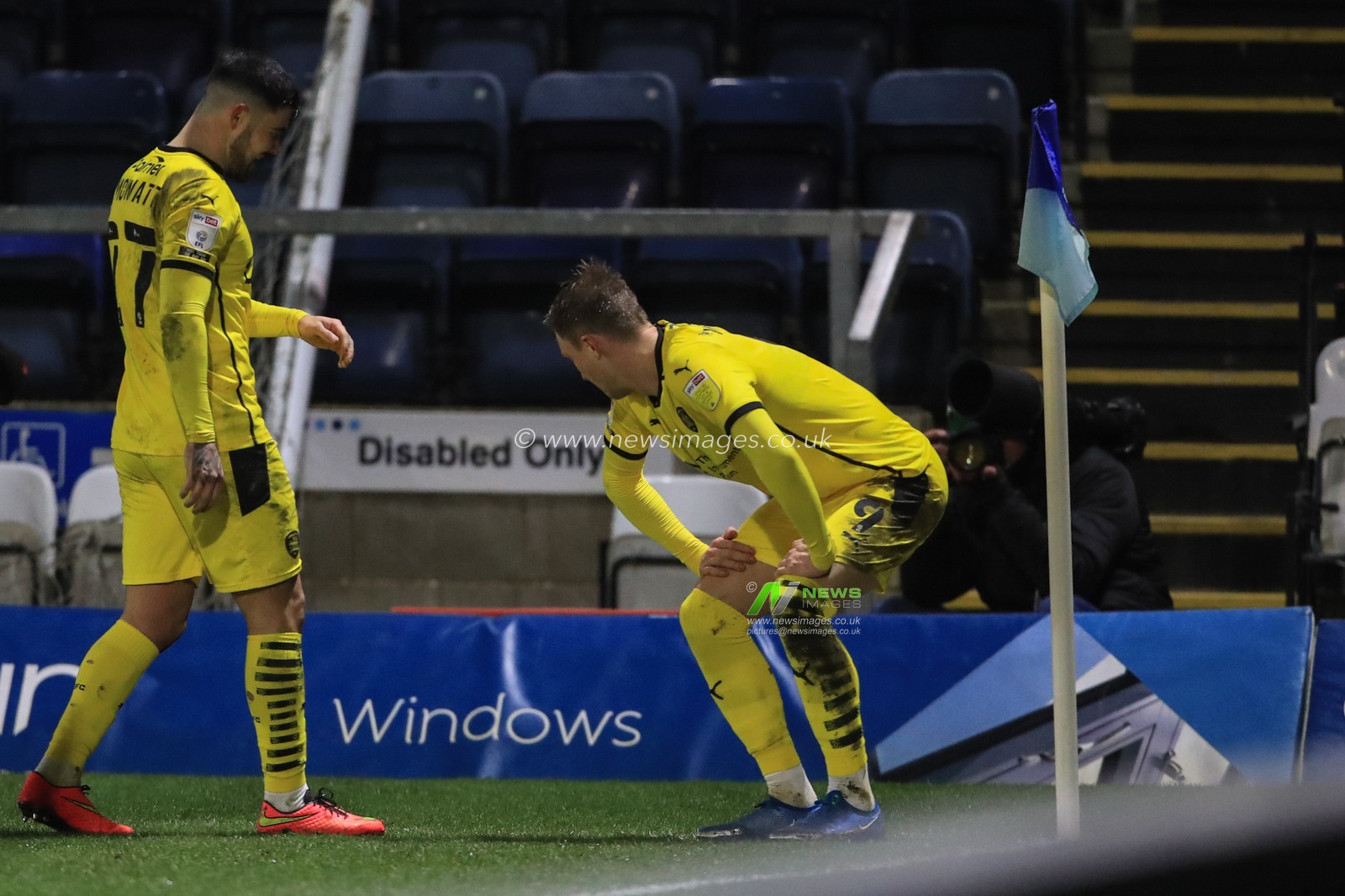 Cauley Woodrow #9 of Barnsley celebrates his goal to make it 0-1