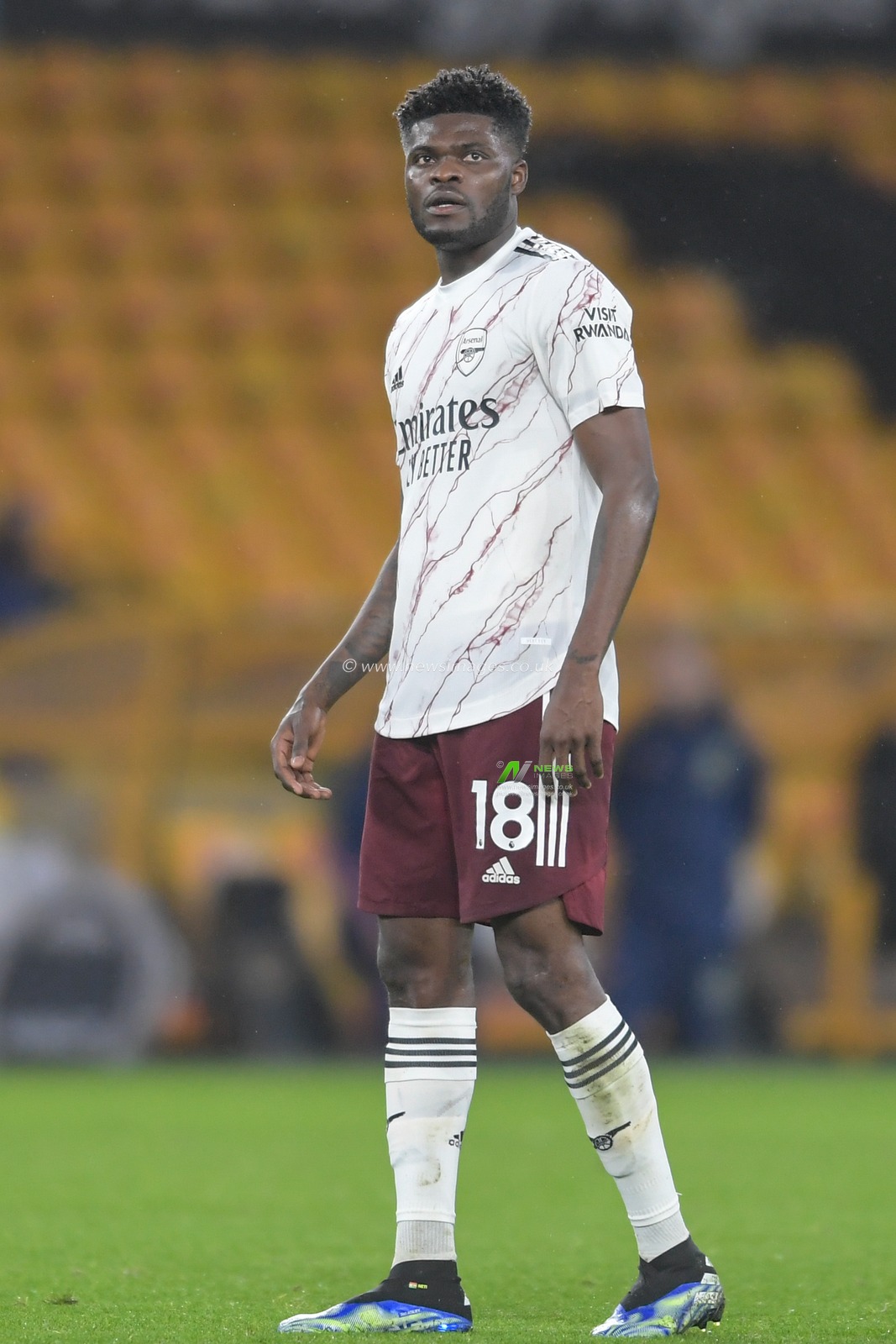 Thomas Partey #18 of Arsenal looks up during the game