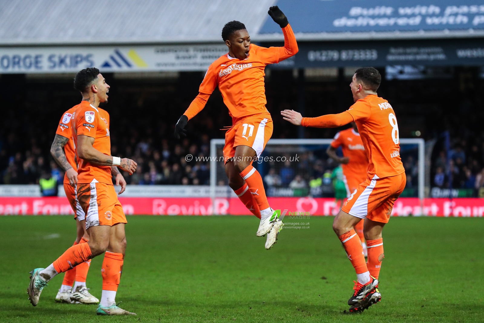 Karamoko Dembele of Blackpool scores a goal to make it 1-2 during the Sky Bet League 1 match Peterborough United vs Blackpool at Weston Homes Stadium, Peterborough, United Kingdom, 17th February 2024

(Photo by Gareth Evans/News Images)