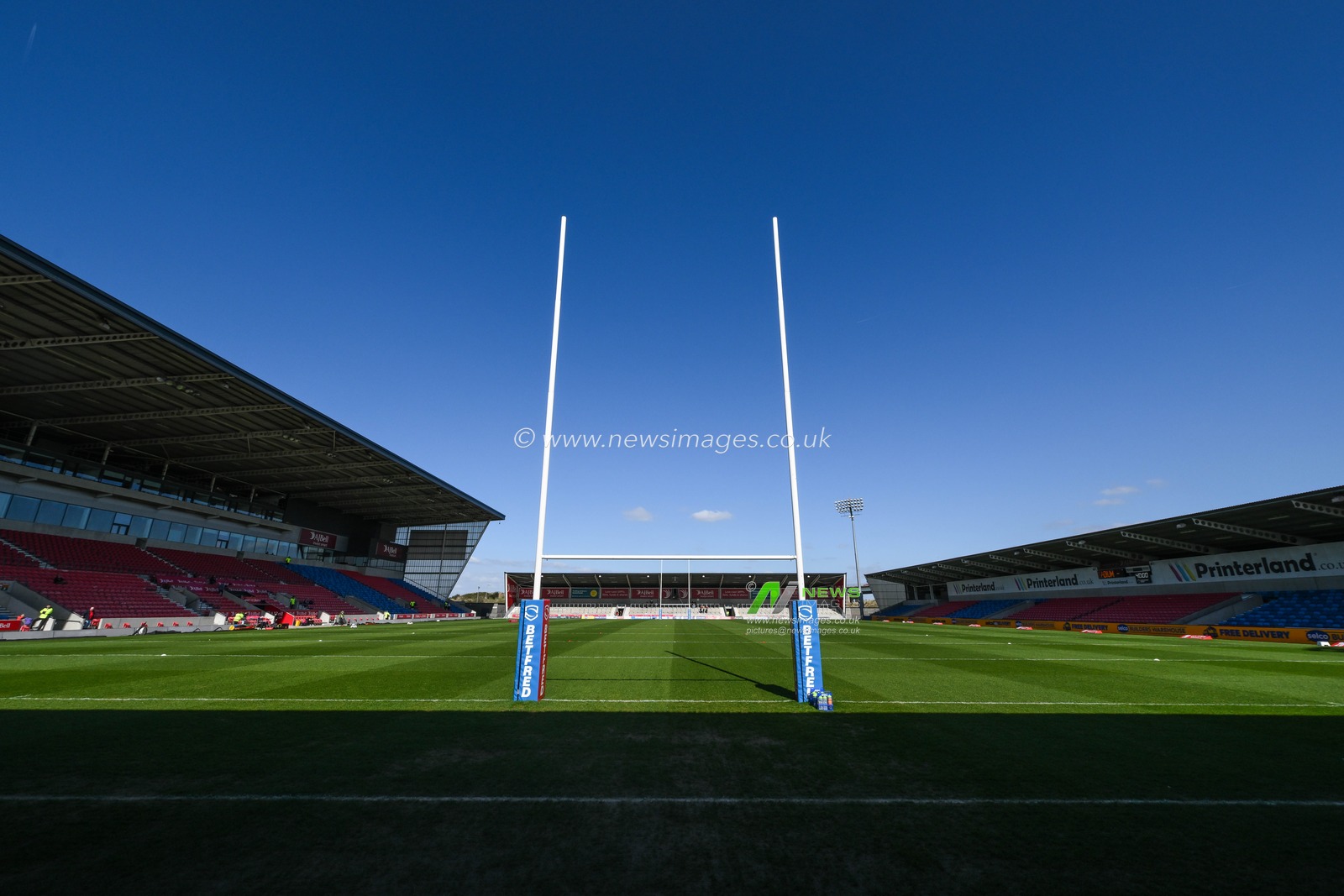 A General view of AJ Bell Stadium, Home of Salford Red Devils before the Betfred Super League Round 7 match Salford Red Devils vs Huddersfield Giants at AJ Bell Stadium, Eccles, United Kingdom, 2nd April 2023

(Photo by Craig Thomas/News Images)