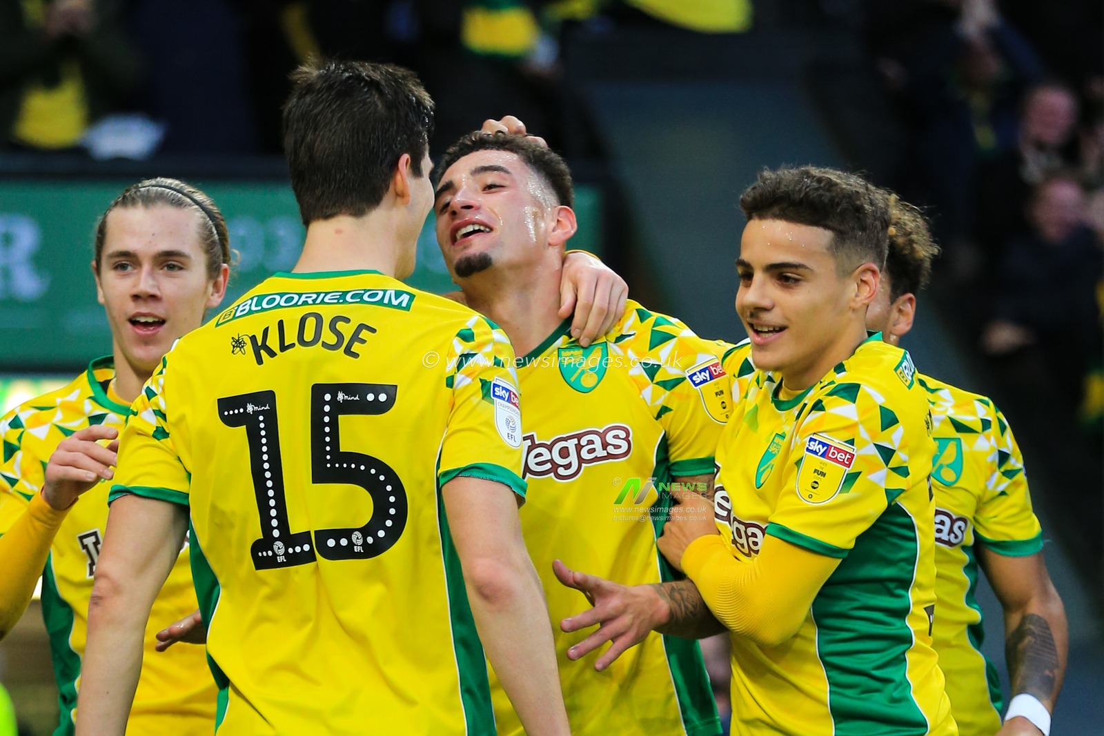 29th December 2018, Carrow Road, Norfolk, England; Sky Bet Championship, Norwich City vs Derby County ;  Ben Godfrey (04) of Norwich City celebrates open the scoring at Carrow Road.


Credit: Georgie Kerr/News Images

English Football League images are subject to DataCo Licence