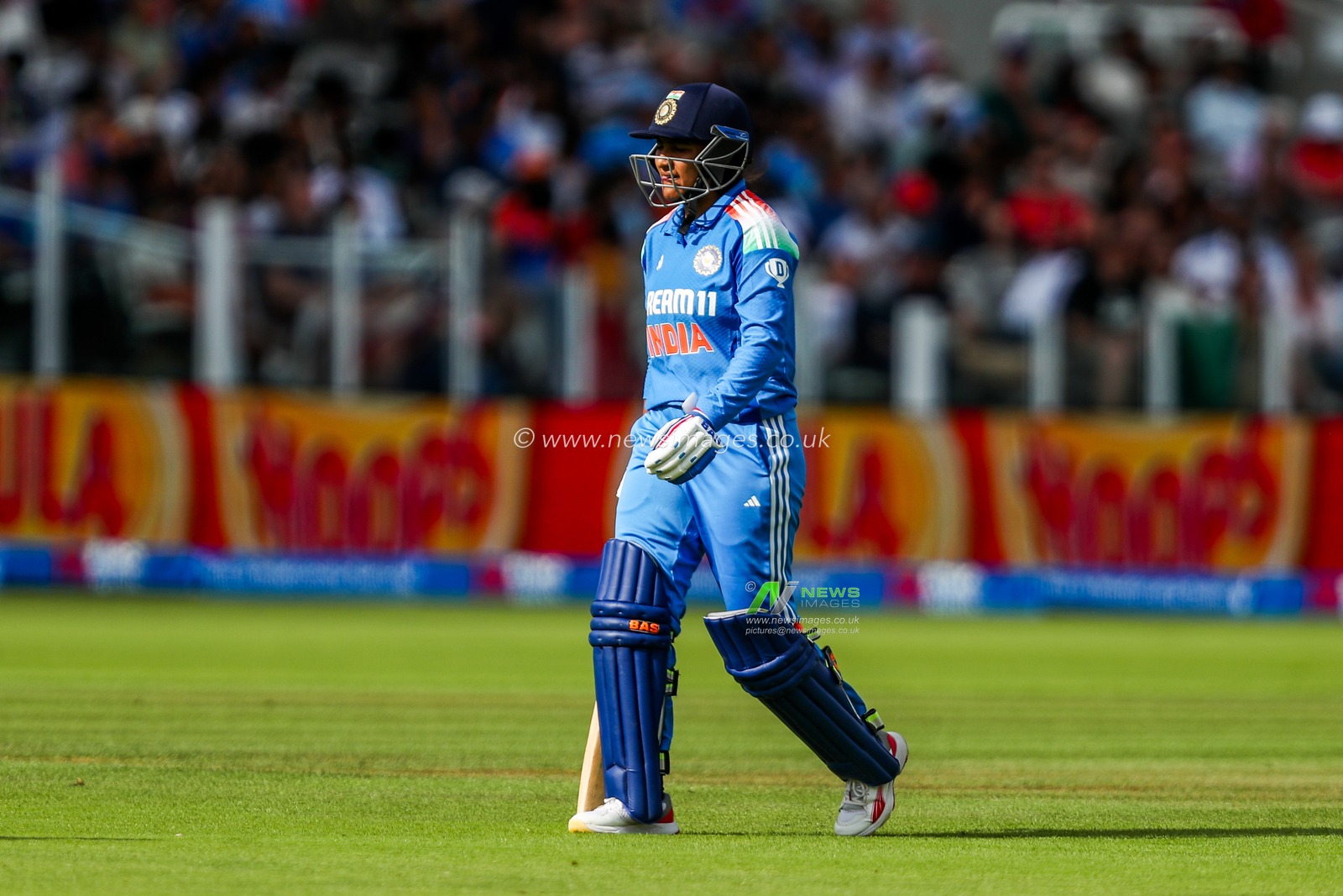 Sneh Rana of India looks dejected following her dismissal during the 2nd Metro Bank One Day International England Women v India Women at Lords, London, United Kingdom, 19th July 2025

(Photo by Izzy Poles/News Images)