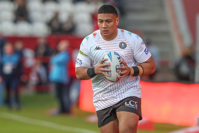 Patrick Mago of Wigan Warriors during the Betfred Super League Round 9 match Hull KR vs Wigan Warriors at Sewell Group Craven Park, Kingston upon Hull, United Kingdom, 26th April 2024

(Photo by Alfie Cosgrove/News Images)