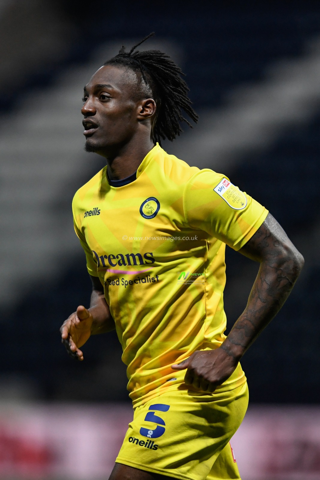 Anthony Stewart #5 of Wycombe Wanderers in action during the game