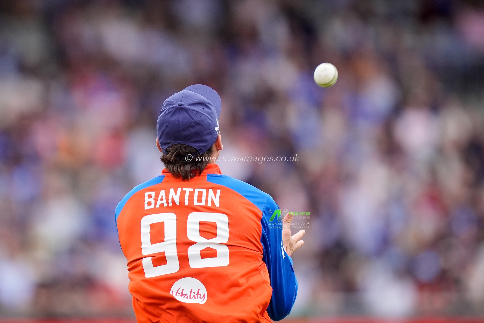Tom Banton of England catches the ball to dismiss India captain Shreyas Iyer during the Second Vitality T20 International match England vs India at Old Trafford, Manchester, United Kingdom on 04 July 2026

(Photo by Maynard Manyowa/News Images)