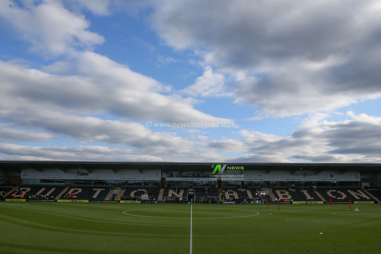A general view inside of Pirelli Stadium, home of Burton Albion ahead of the Carabao Cup match Burton Albion vs Leicester City at Pirelli Stadium, Burton upon Trent, United Kingdom, 9th August 2023

(Photo by Gareth Evans/News Images)