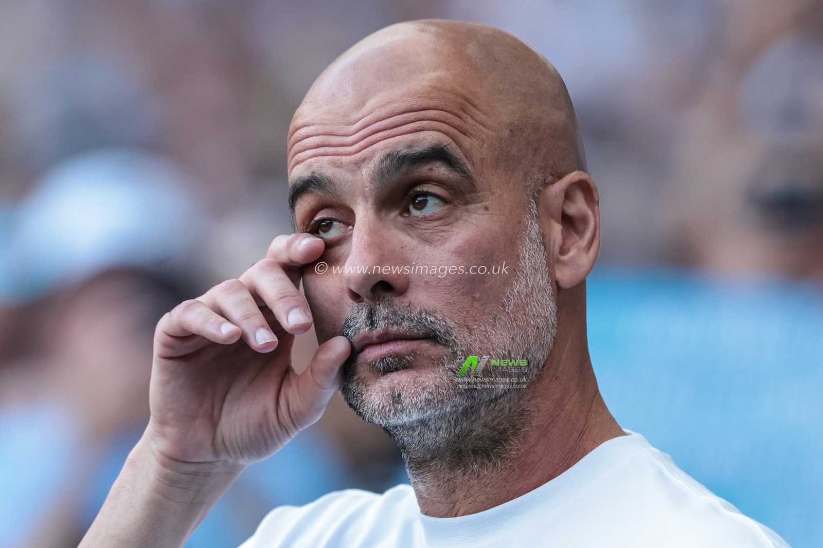 Pep Guardiola manager of Manchester City fights the tears in an emotional last game during the Premier League match Manchester City vs Aston Villa at Etihad Stadium, Manchester, United Kingdom on 24 May 2026

(Photo by Mark Cosgrove/News Images)