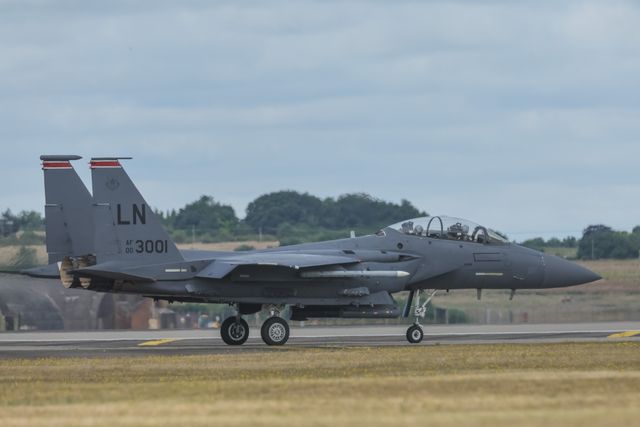 United States Air Force McDonnell Douglas, F-15 Eagle take off and land at RAF Lakenheath, Lakenheath, United Kingdom, 26th June 2025

(Photo by Mark Cosgrove/News Images)