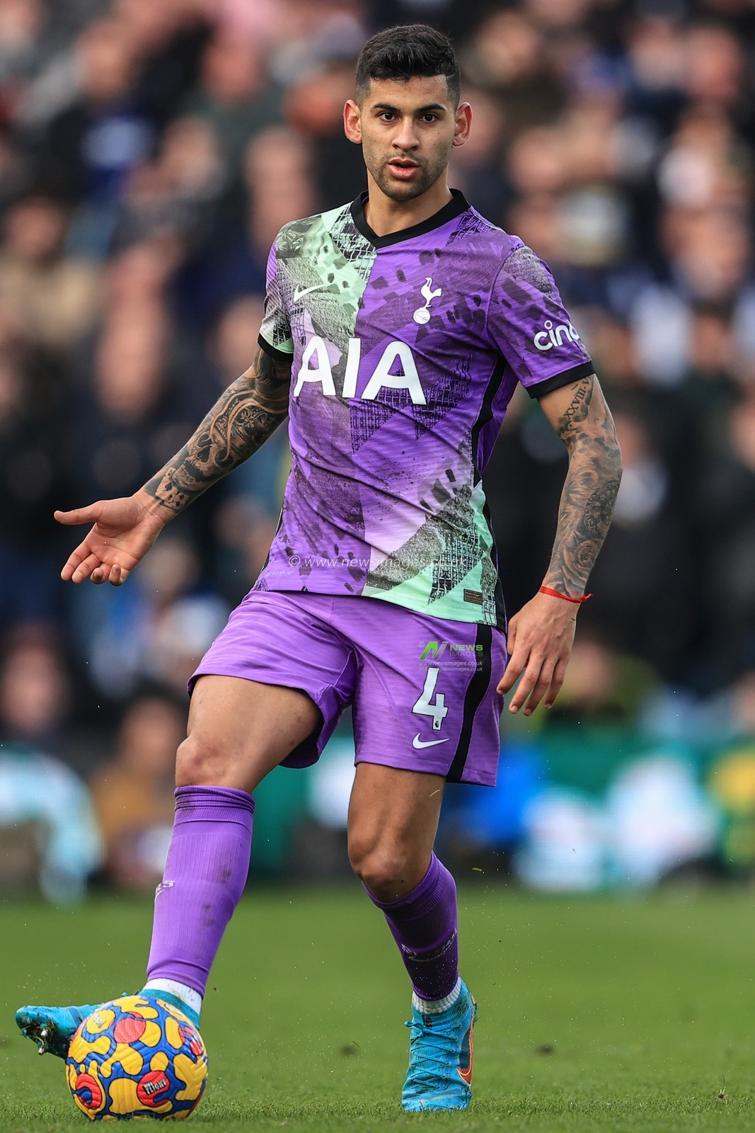 Cristian Romero #4 of Tottenham Hotspur in action during the game
