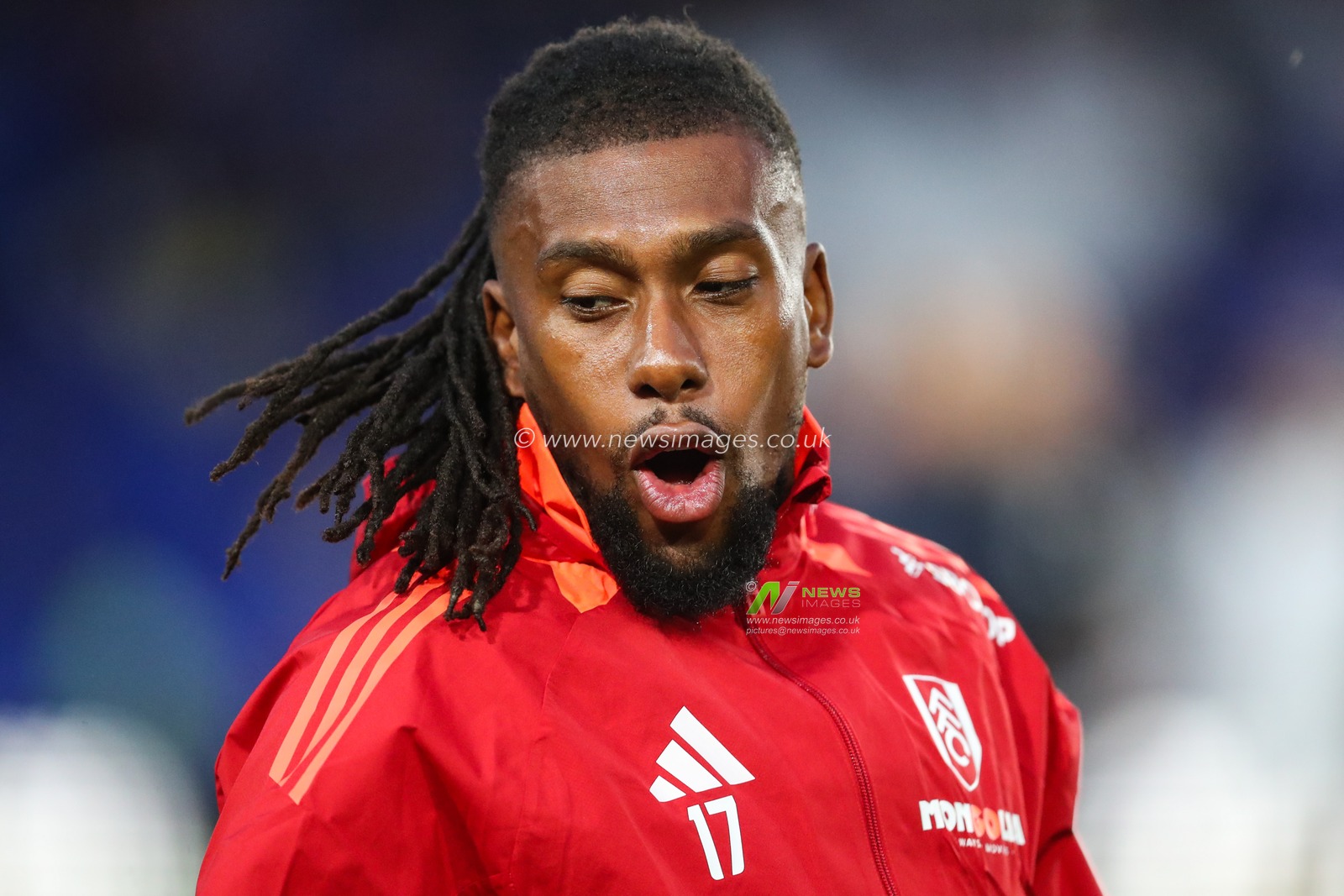 Alex Iwobi of Fulham during the pre-game warm up ahead of the Carabao Cup match Birmingham City vs Fulham at St Andrews, Birmingham, United Kingdom, 27th August 2024

(Photo by Gareth Evans/News Images)