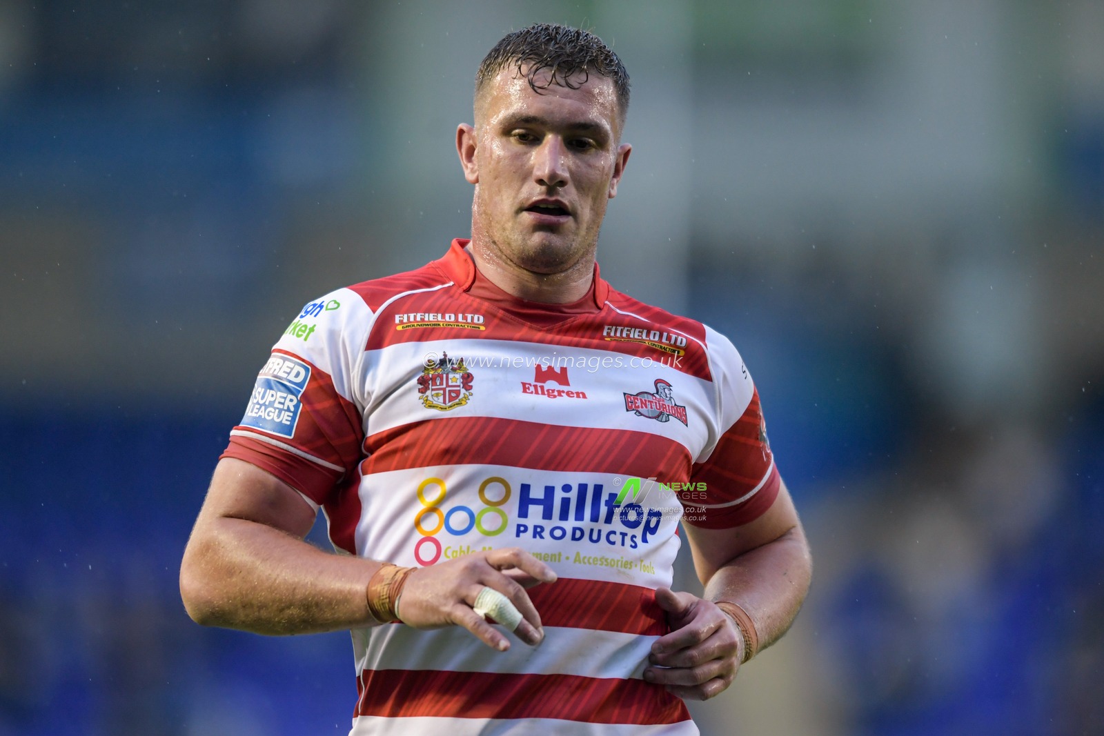 Nathan Mason (19) of Leigh Centurions in action during the game